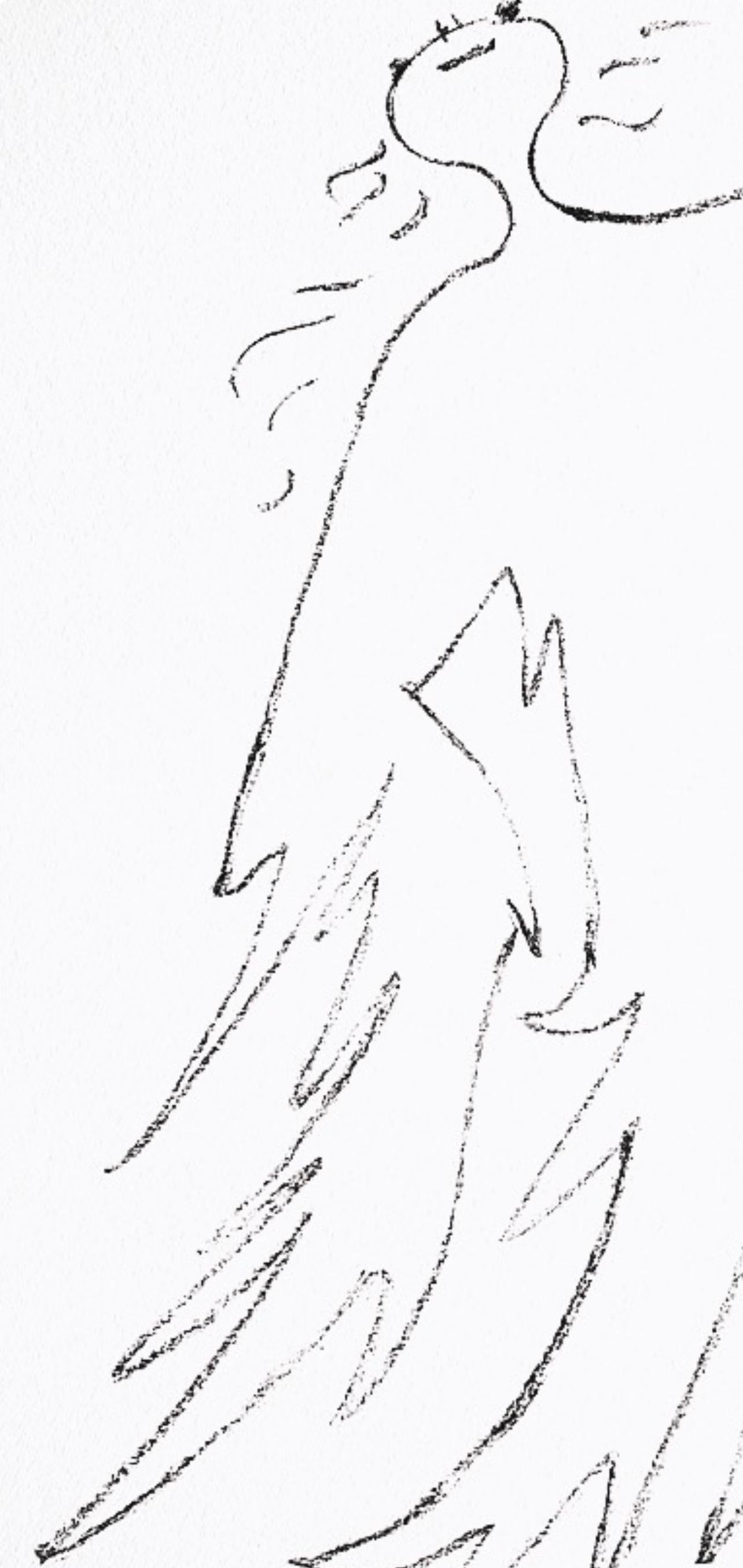 Jean Cocteau, Sans titre, extrait de Sous le manteau du feu, 1955 en vente 3