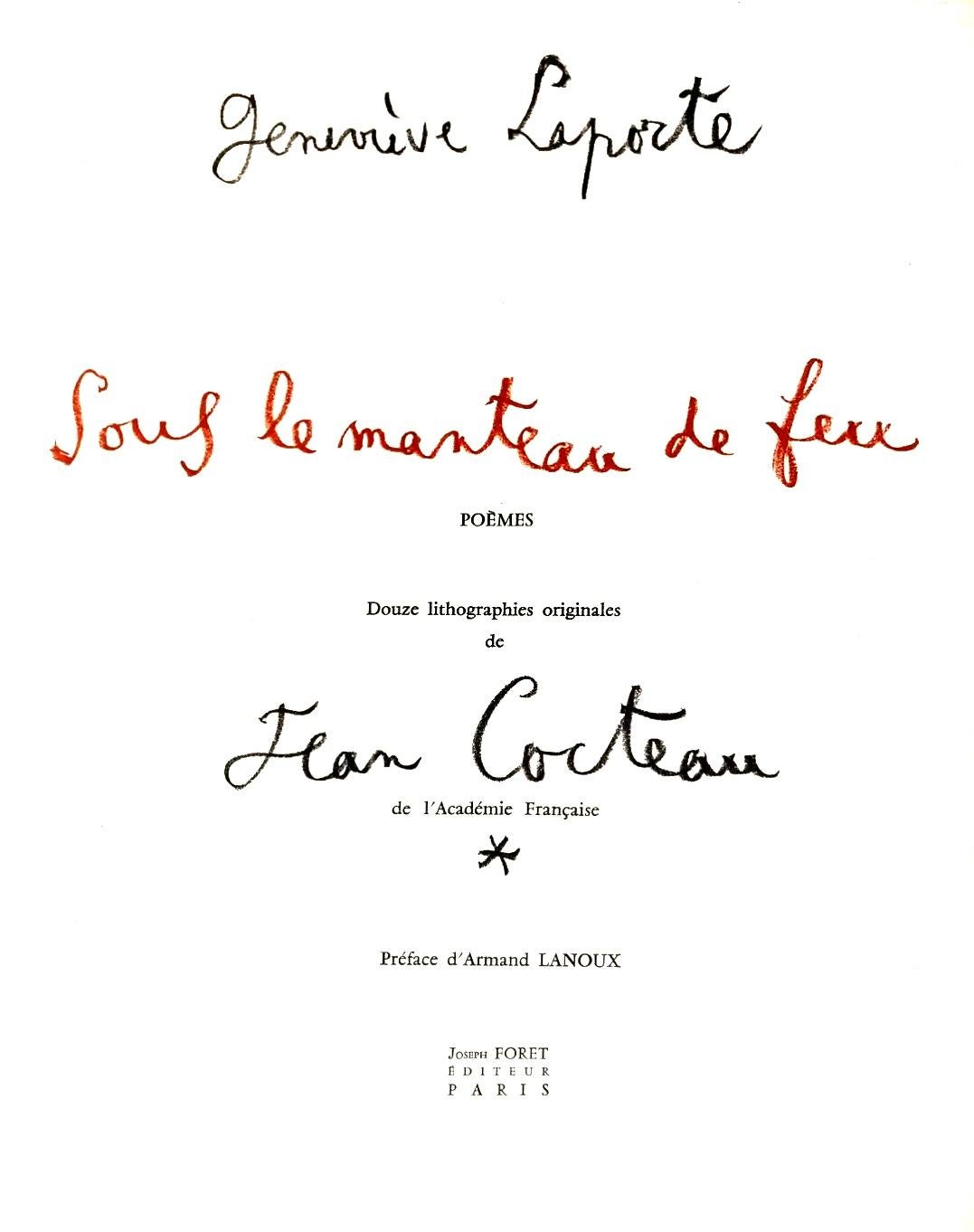 Jean Cocteau, Ohne Titel, aus Unter dem Mantel des Feuers, 1955 im Angebot 5