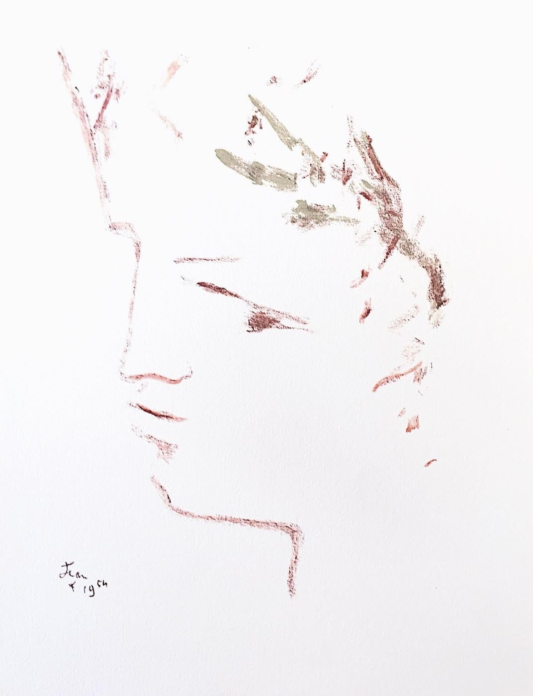 Jean Cocteau, Sans titre, extrait de Sous le manteau du feu, 1955