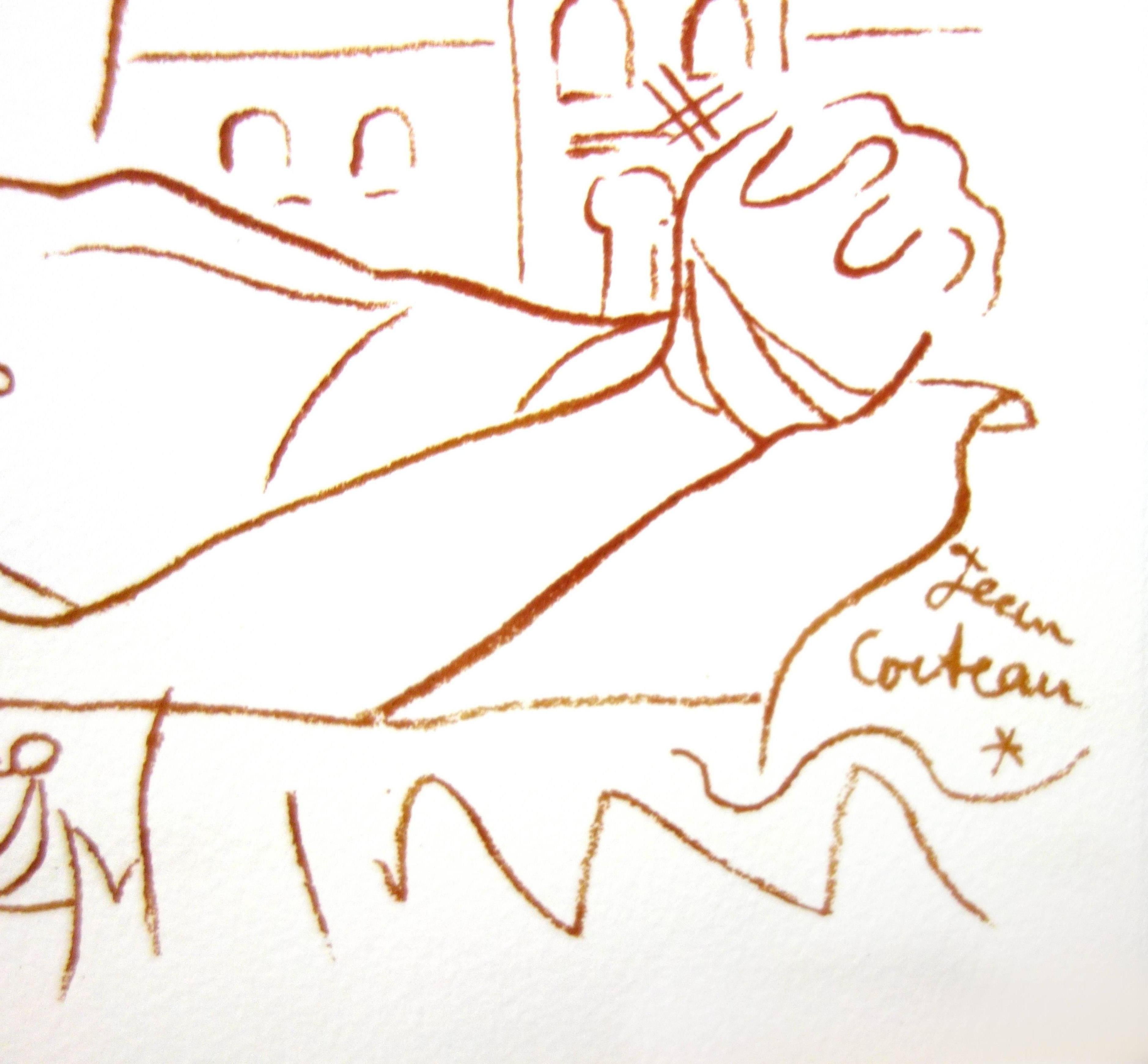 Jean Cocteau - Vision - Original Lithographie im Angebot 1