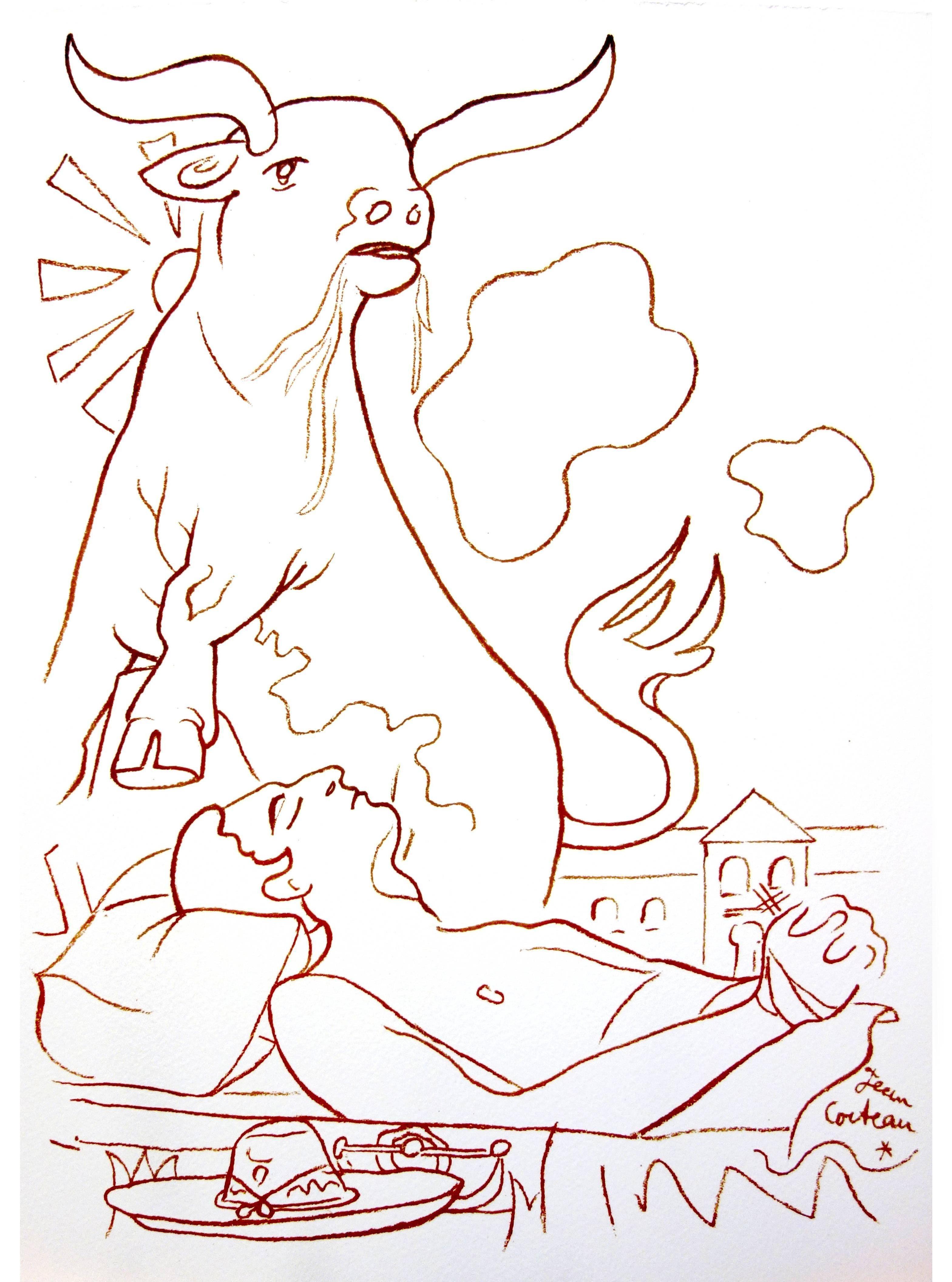 Jean Cocteau - Vision - Original Lithograph For Sale 2