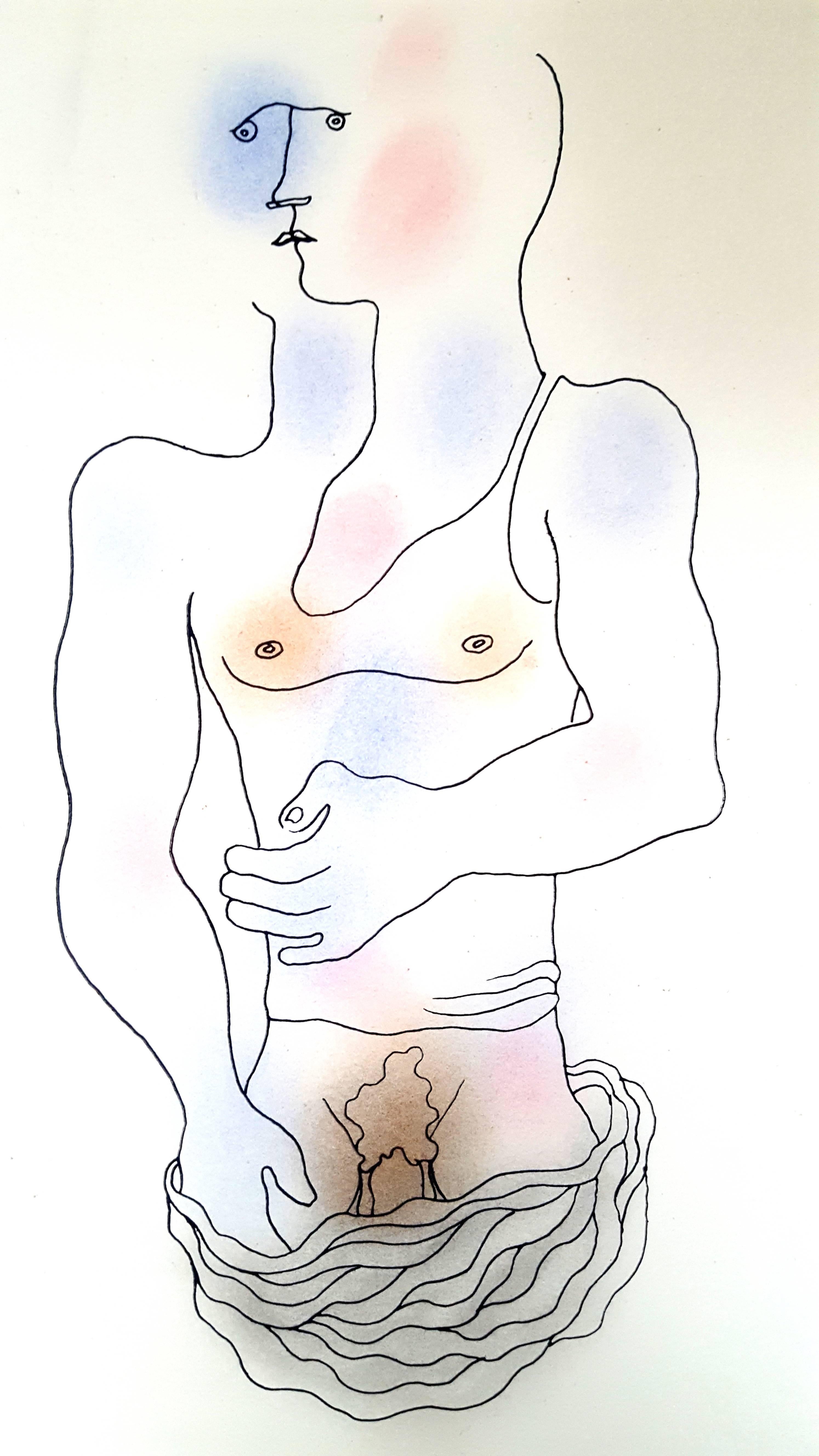 Jean Cocteau - White Book - Original Handcolored Lithograph For Sale 1