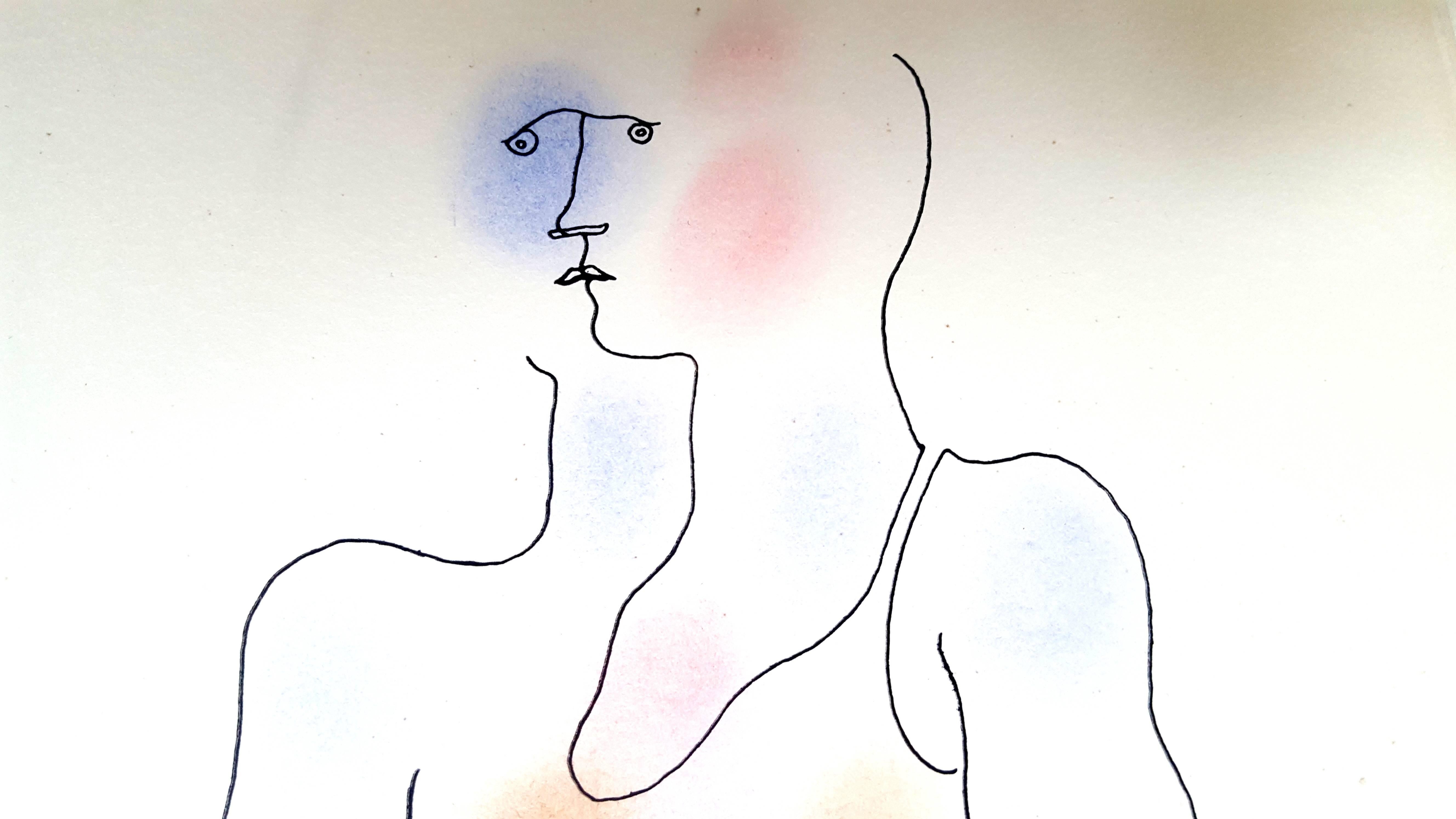 Jean Cocteau - Libro bianco - Litografia originale colorata a mano in vendita 4