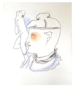 Jean Cocteau - Libro bianco - Litografia originale colorata a mano