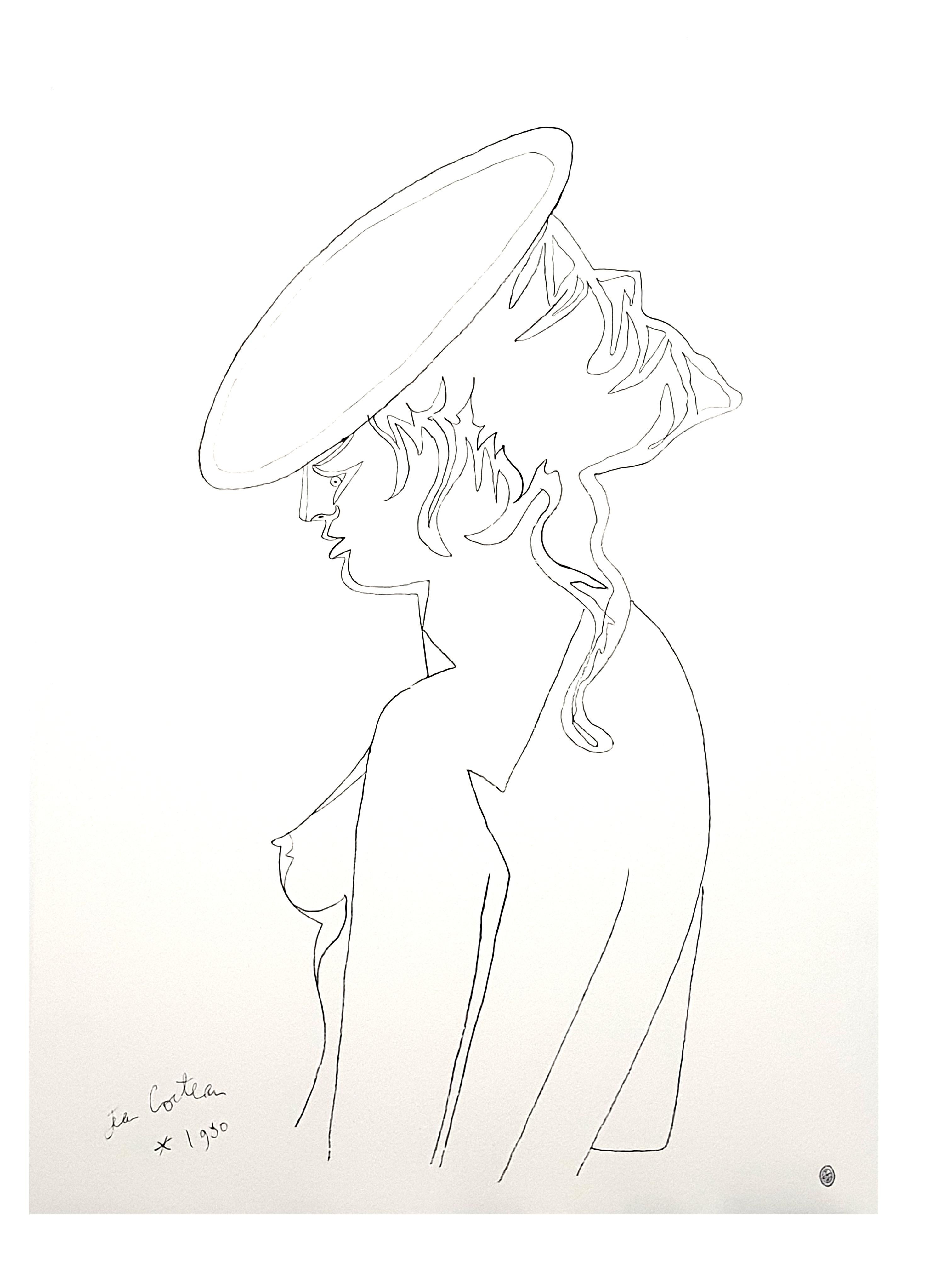 Jean Cocteau – Frauenprofil – Original Lithographie 5