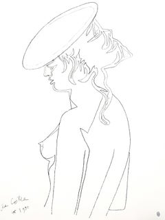 Vintage Jean Cocteau - Woman's Profile - Original Lithograph