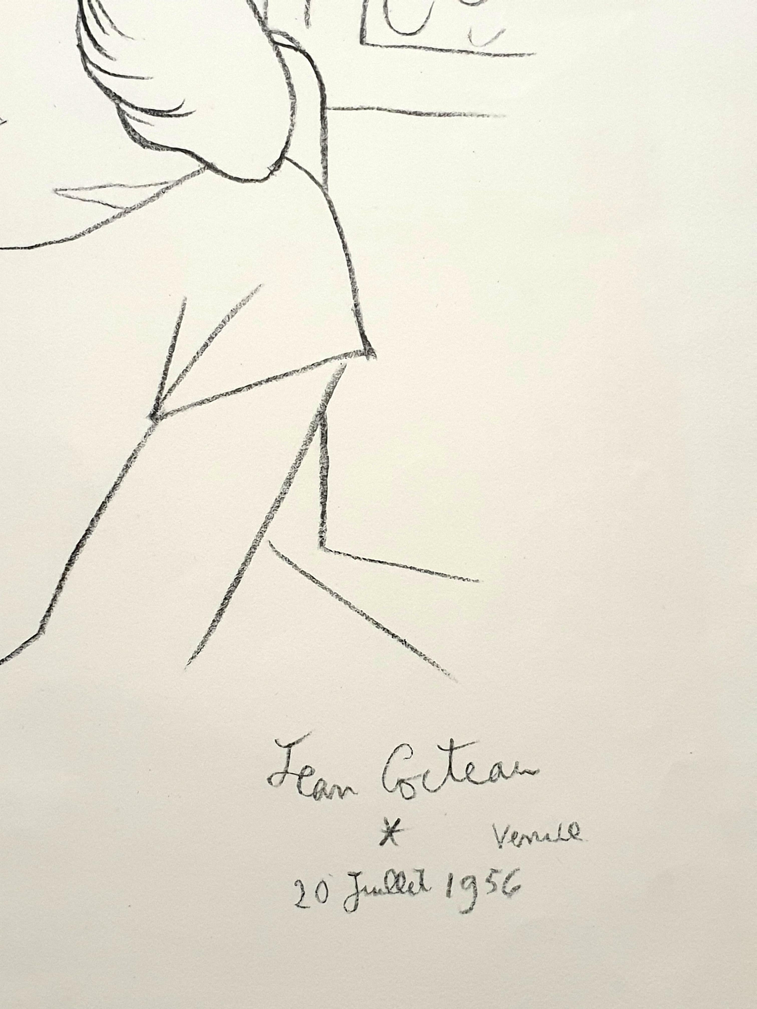 Jean Cocteau - Young Girl - Original Lithograph For Sale 3