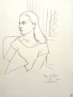 Jean Cocteau - Jeune fille - Lithographie originale