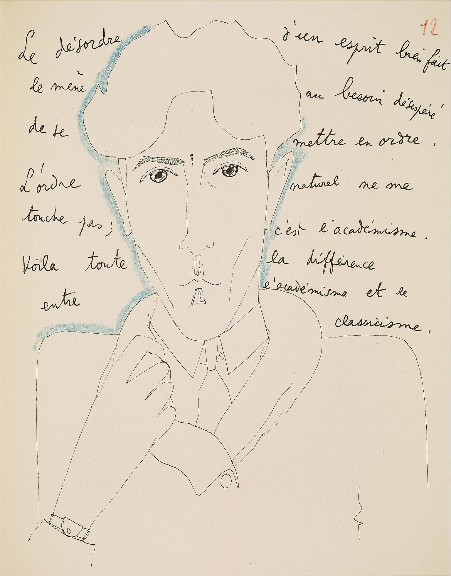 Jean Cocteau Portrait Print - Jean l'Oiseleur N° 12