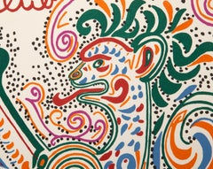 Lions Club, litografia d'arte moderna di Jean Cocteau