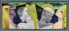 Méditerranée Tapestry by Jean Cocteau, Art Deco, Signed, 1952