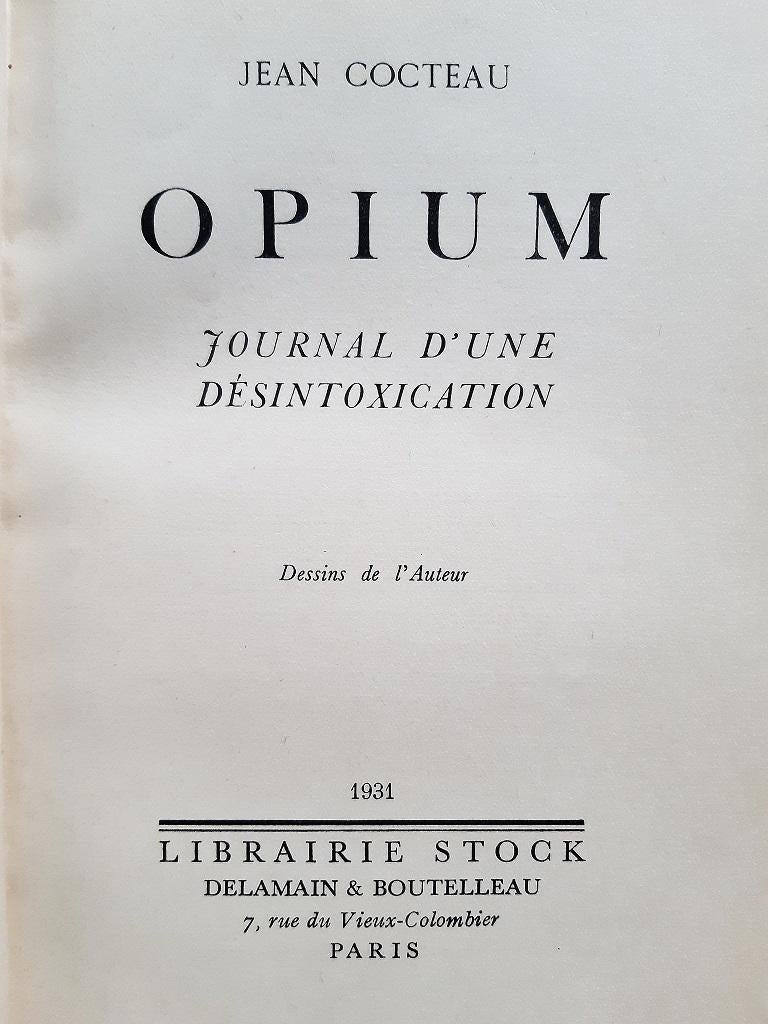 Opium is an original modern rare book illustrated by Jean Cocteau  (Maisons-Laffitte, 1889 – Milly-la-Forêt, 1963) in 1931.

Published by Librairie Stock, Paris.

Original First Edition.

530 numbered copies.

Format: in 8°.

The book includes 264