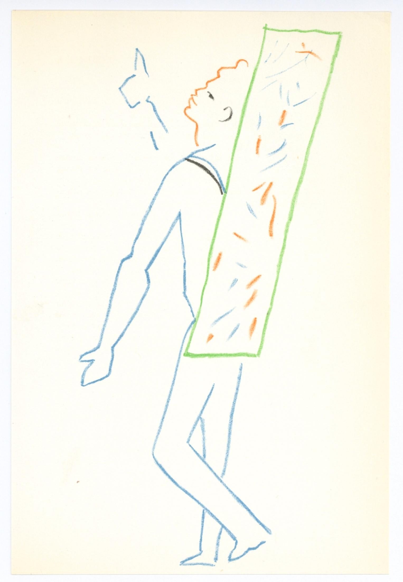 lithographie originale - Print de Jean Cocteau