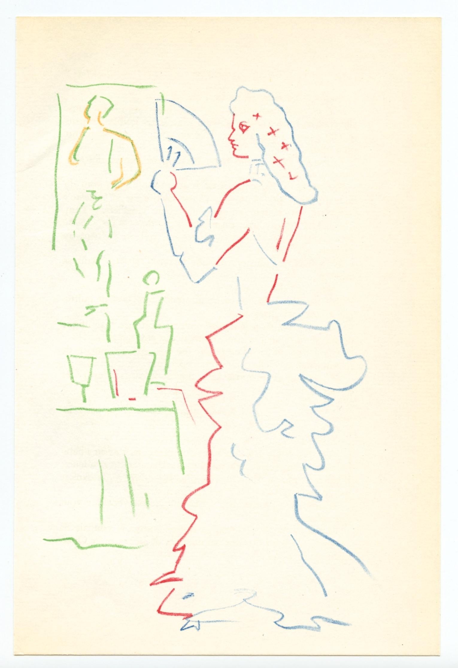 Originallithographie – Print von Jean Cocteau
