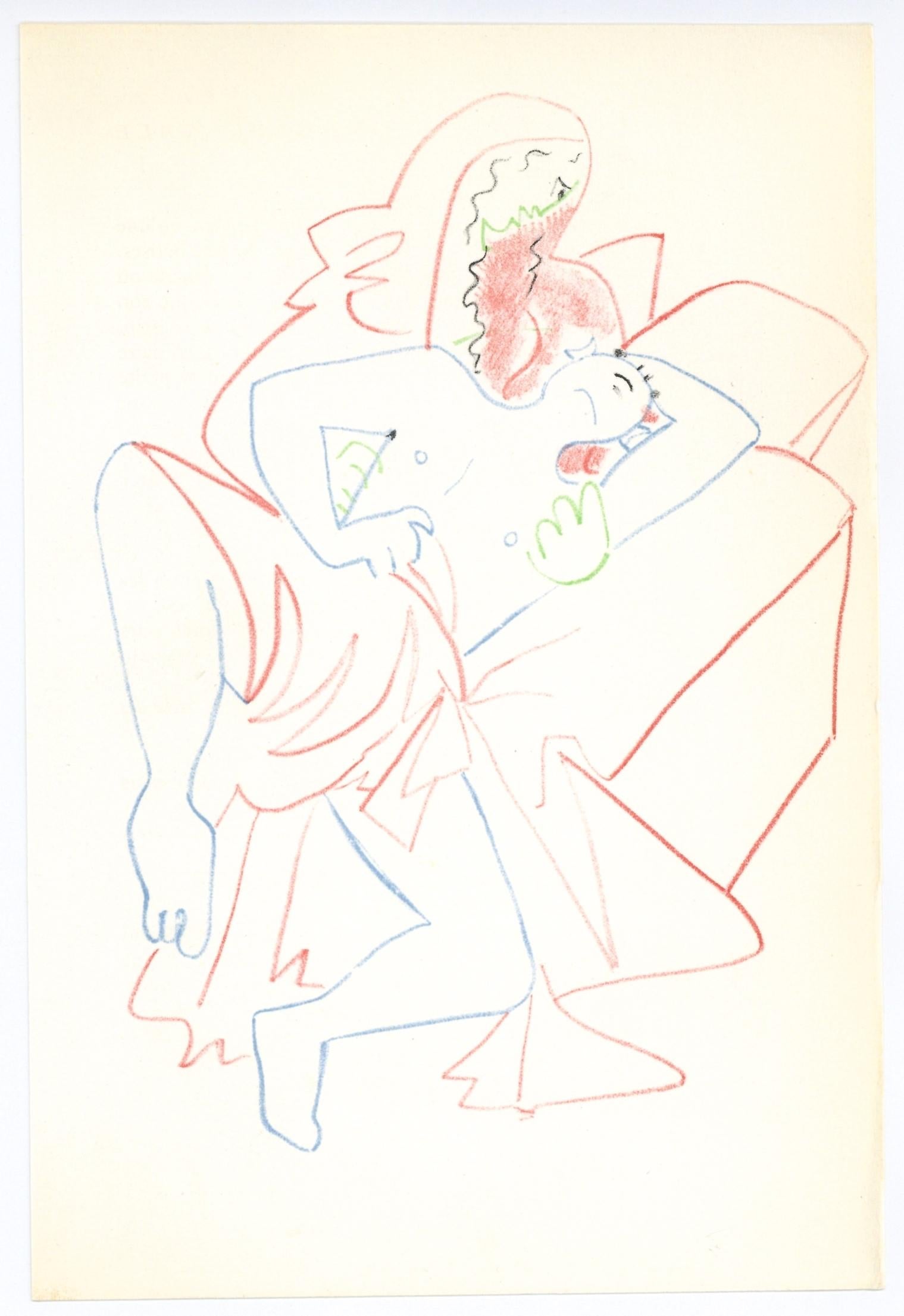 lithographie originale - Print de Jean Cocteau