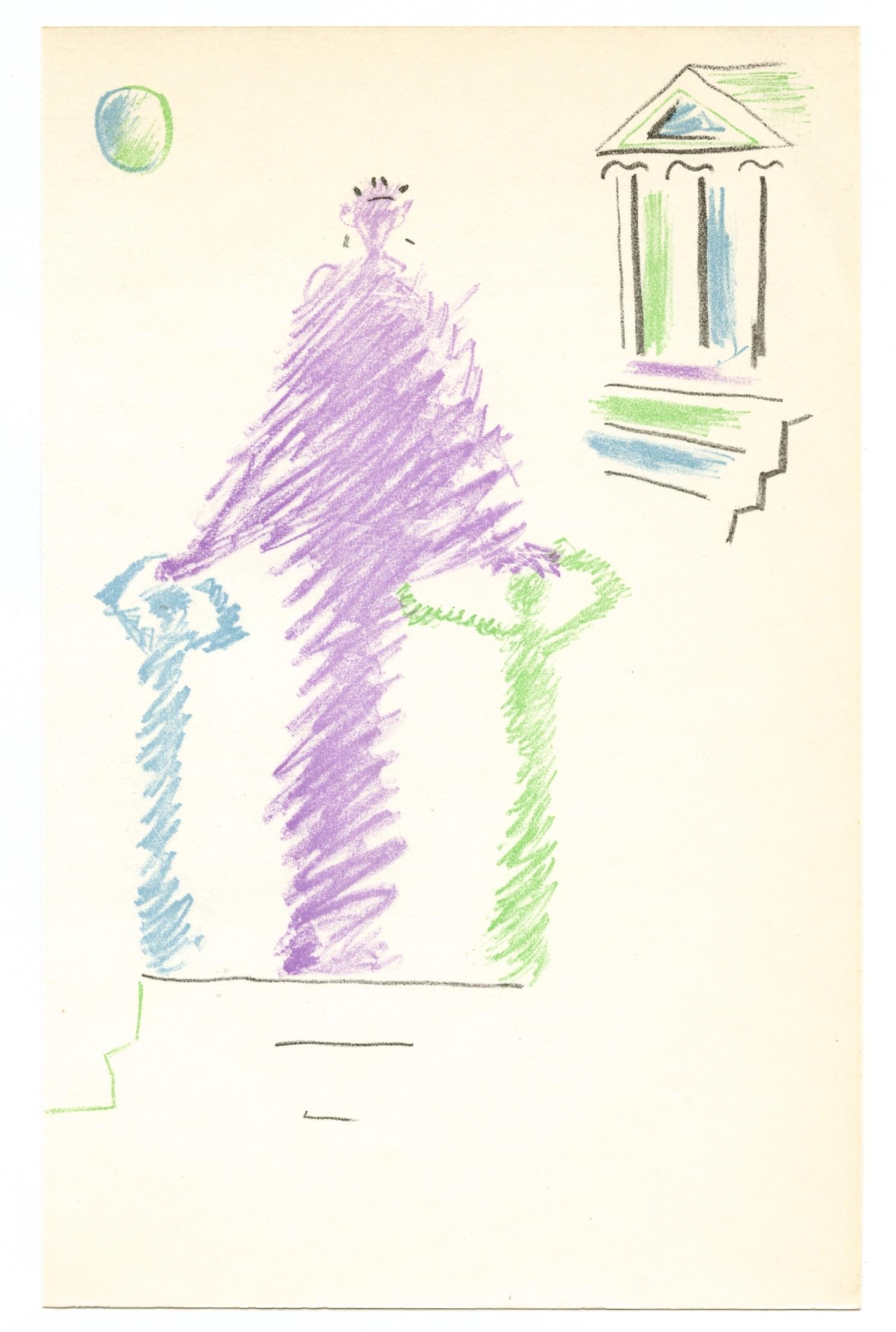 litografia originale - Print di Jean Cocteau