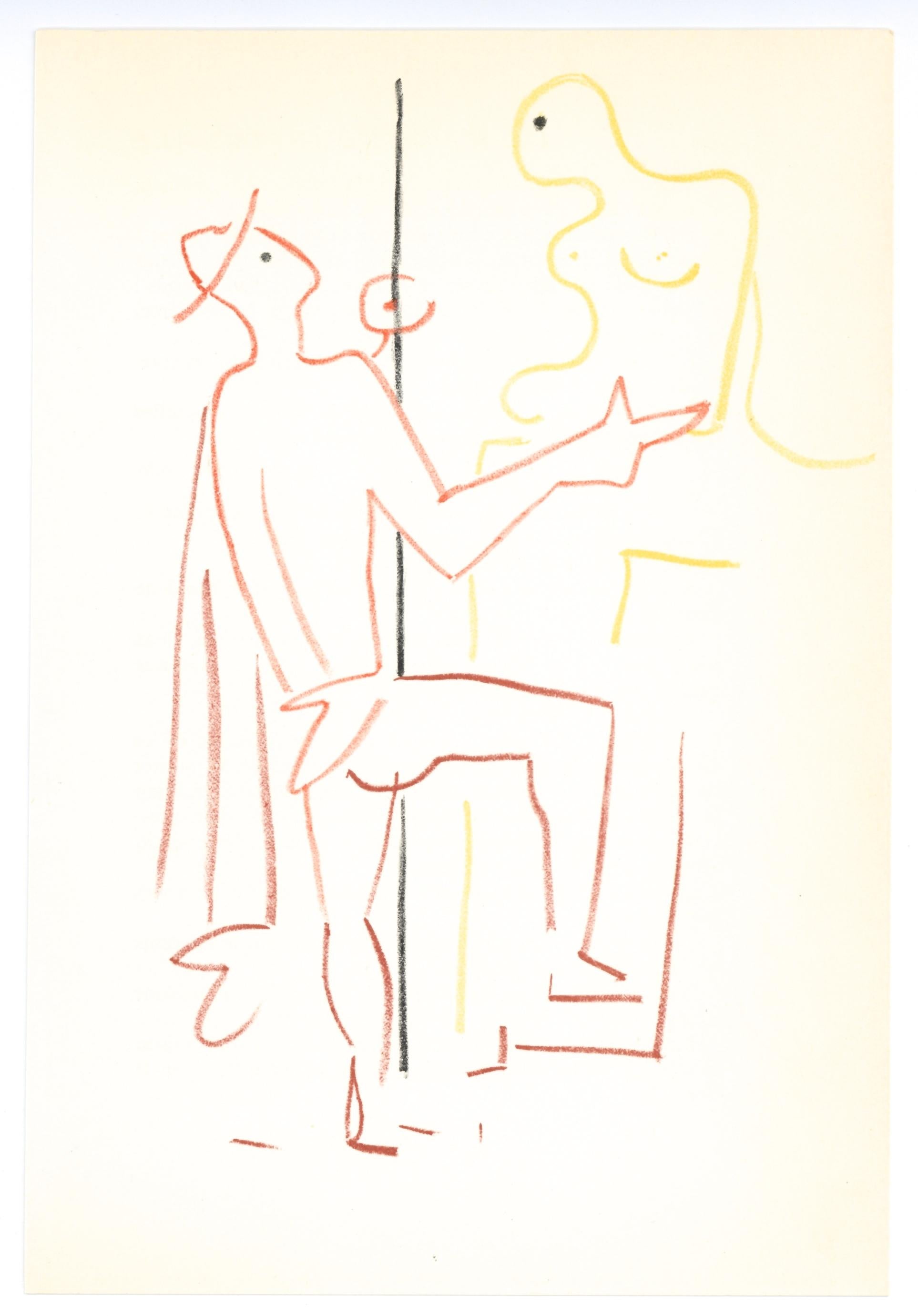 litografía original - Print de Jean Cocteau