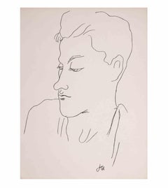 Portrait de Jean Desbordes - Lithograph by Jean Cocteau - 1929