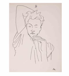 Portrait de Jean Desbordes - Lithograph by Jean Cocteau - 1929
