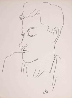 Ritratto di Jean Desbordes - Litografia di Jean Cocteau - 1929