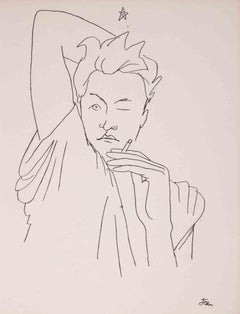Portrait de Jean Desbordes - Lithograph by Jean Cocteau - 1929