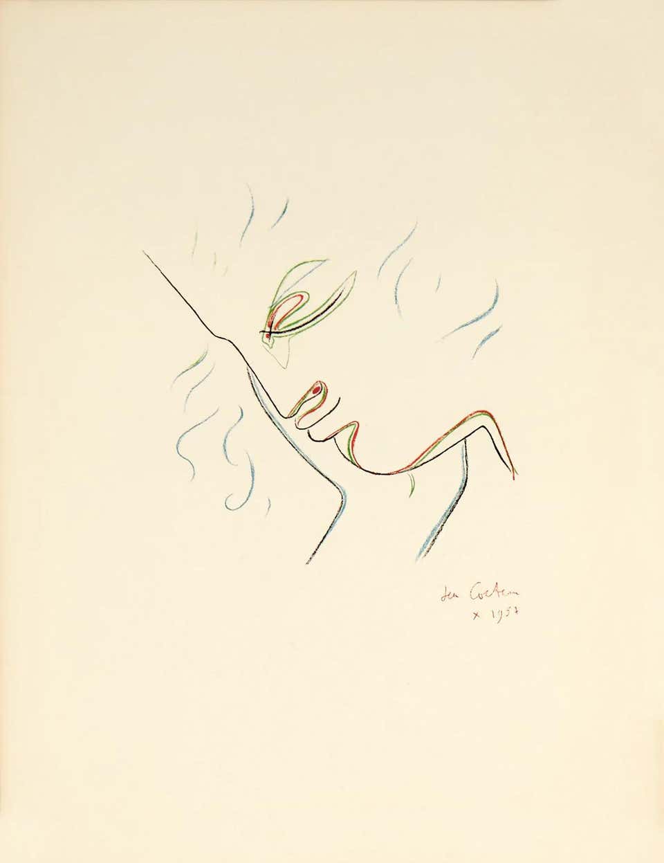 Jean Cocteau - Jean Cocteau - Lovers - Original Lithograph For Sale at ...