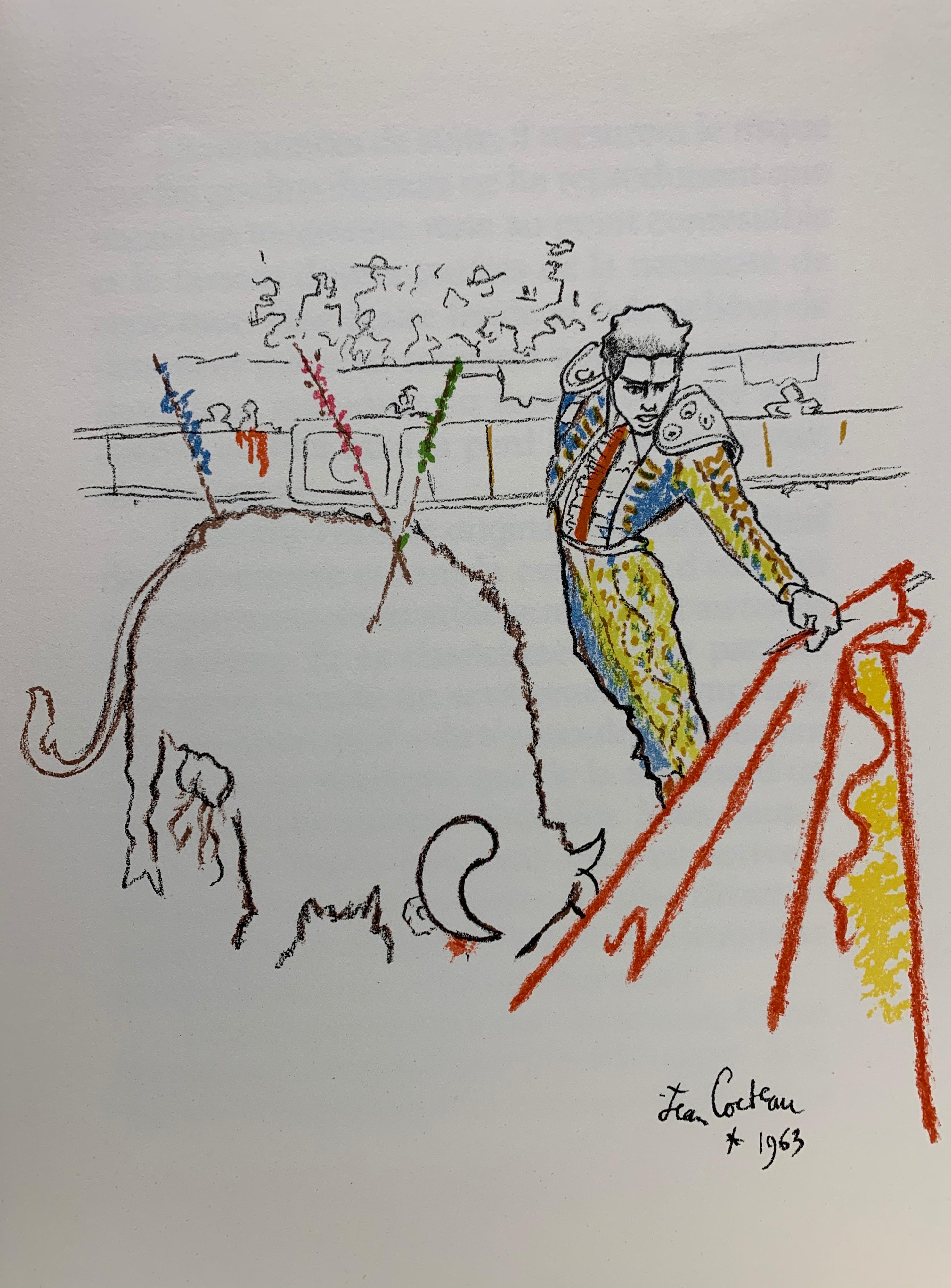 Taureaux- complete portfolio - Beige Figurative Print by Jean Cocteau