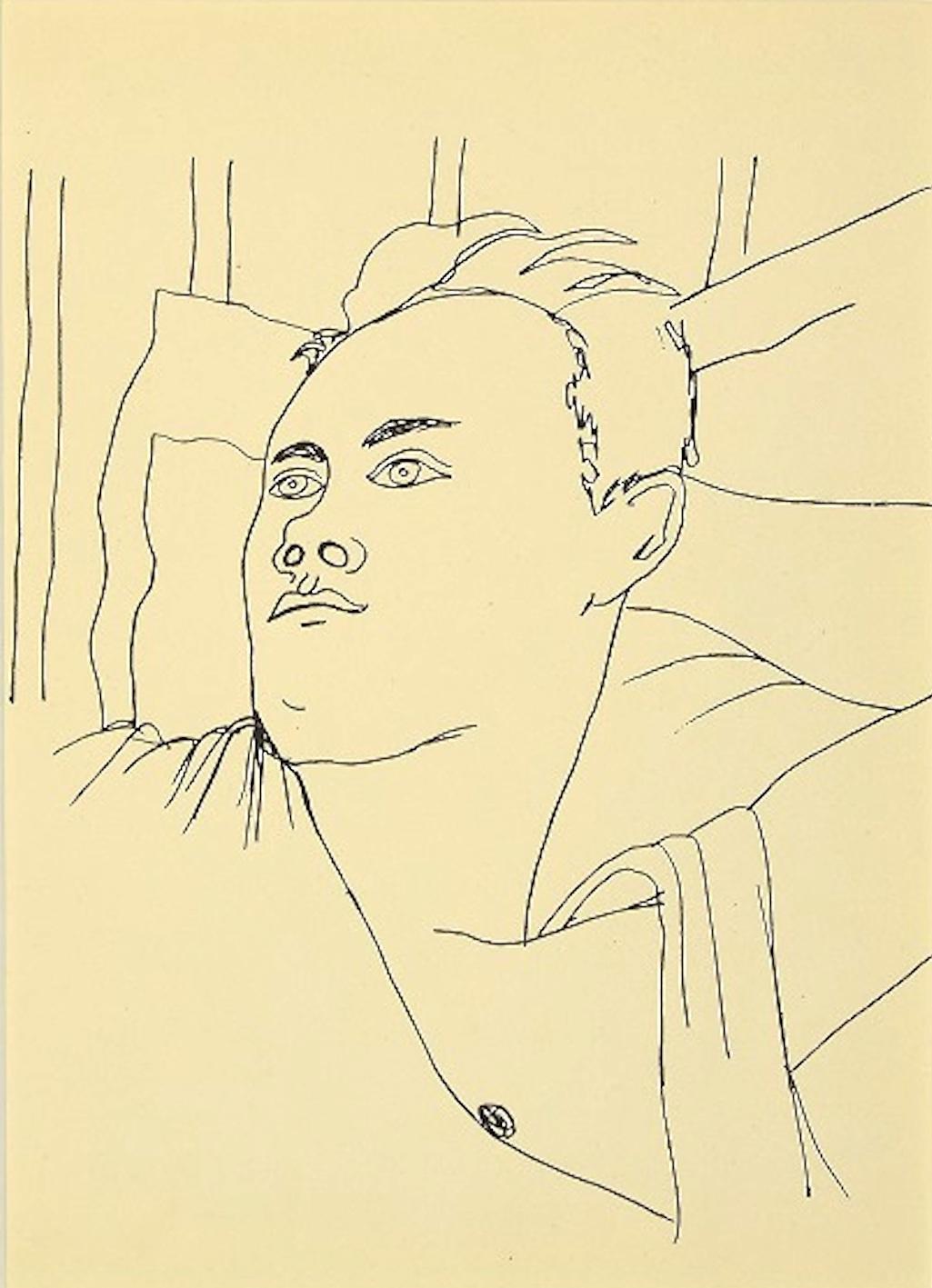 Jeune garçon - Lithographie de Jean Cocteau - années 1930