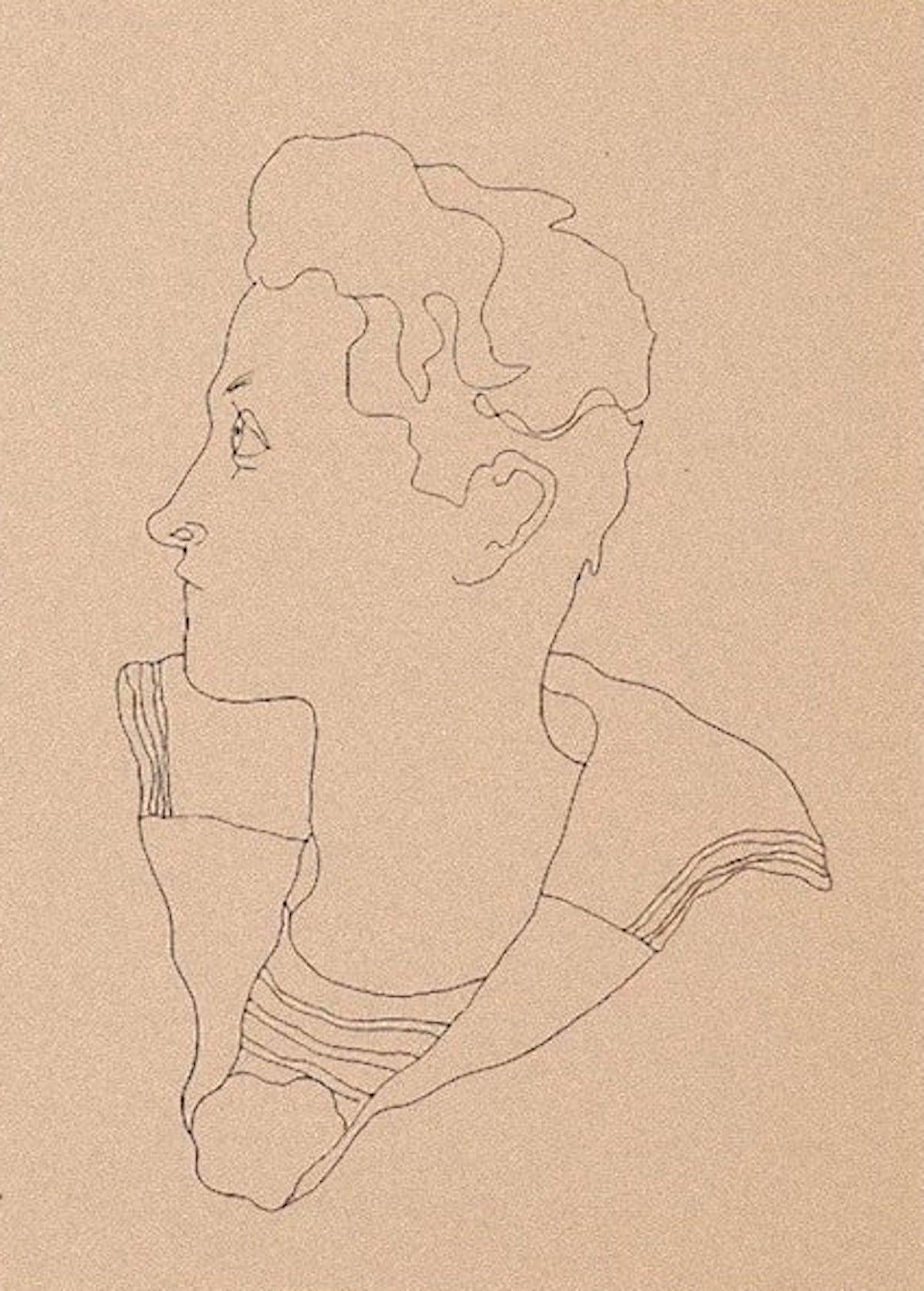 Young Boy is an original photolithograph artwork realized by Jean Cocteau (1889 -1963) in 1930 ca., French draftsman, poet, essayist, playwright, librettist, film director.

With the blue stamp of” Collezione Contessa Anna Labtitia Pecci” on the