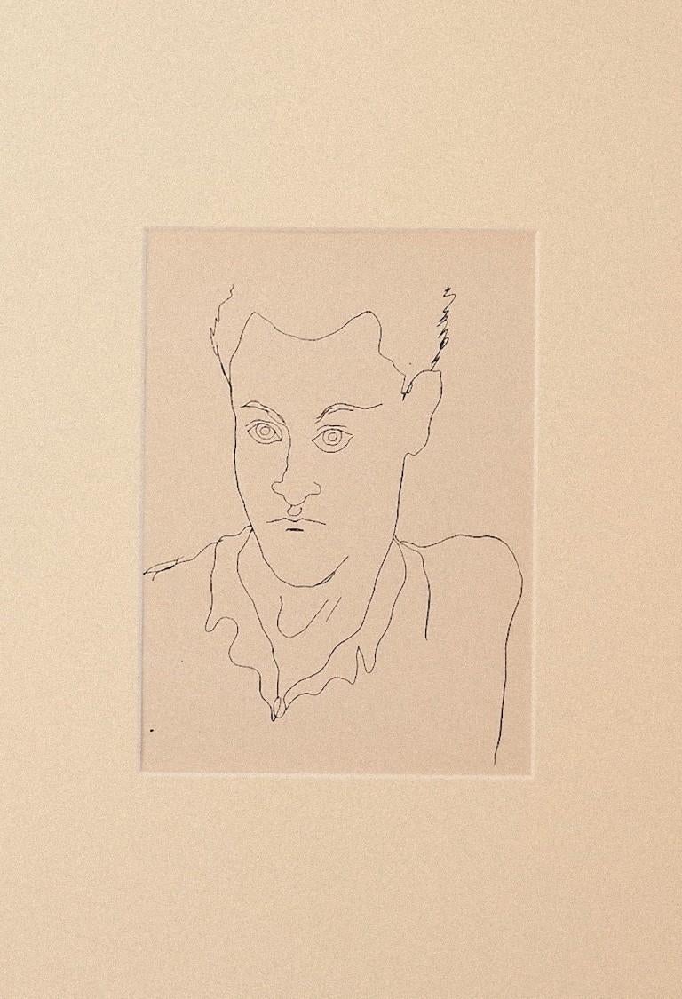 Jeune garçon - Photolithographe Vintage de Jean Cocteau - 1930 en vente 1