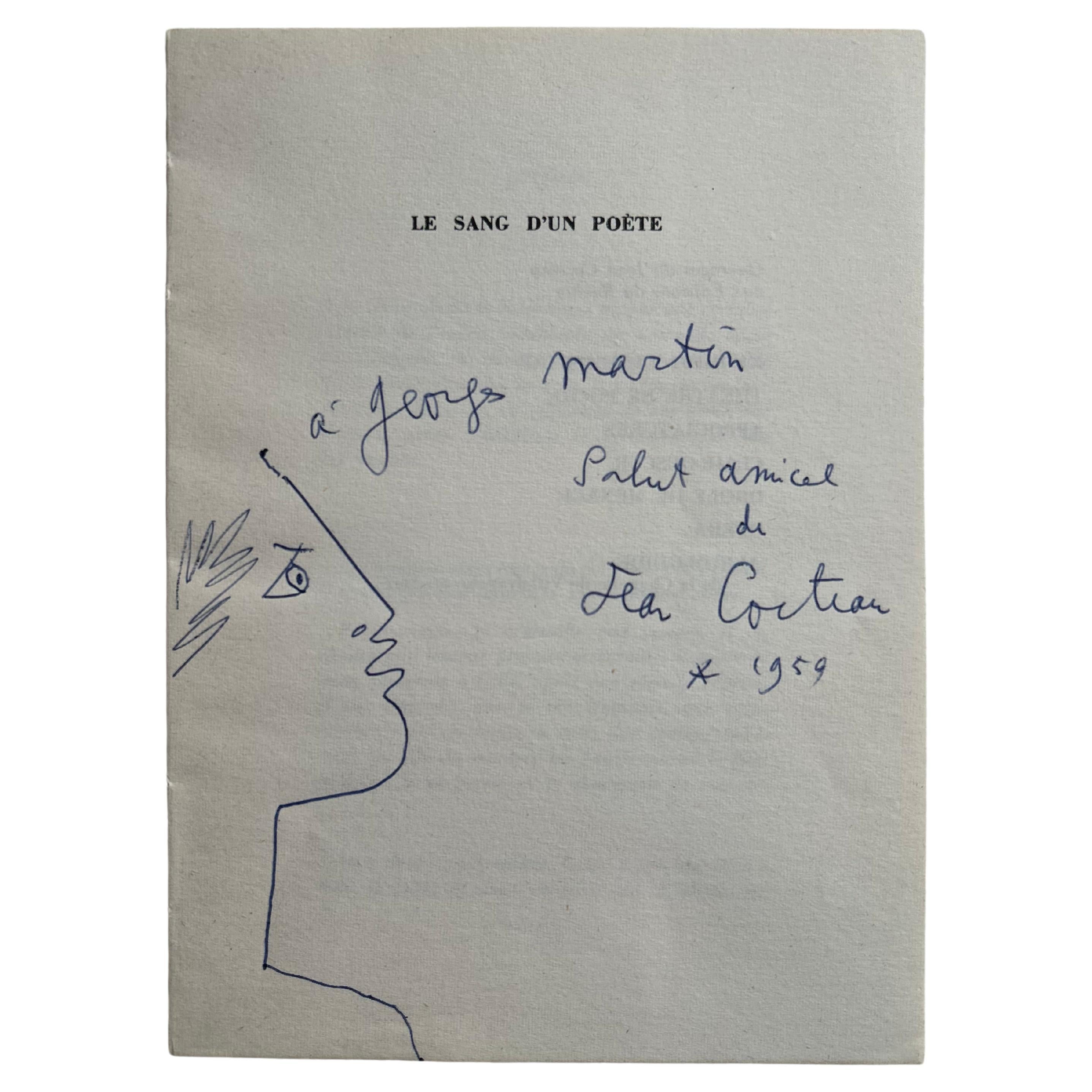 Jean COCTEAU – Profil mit Lorbeerkranz, 1959 im Angebot