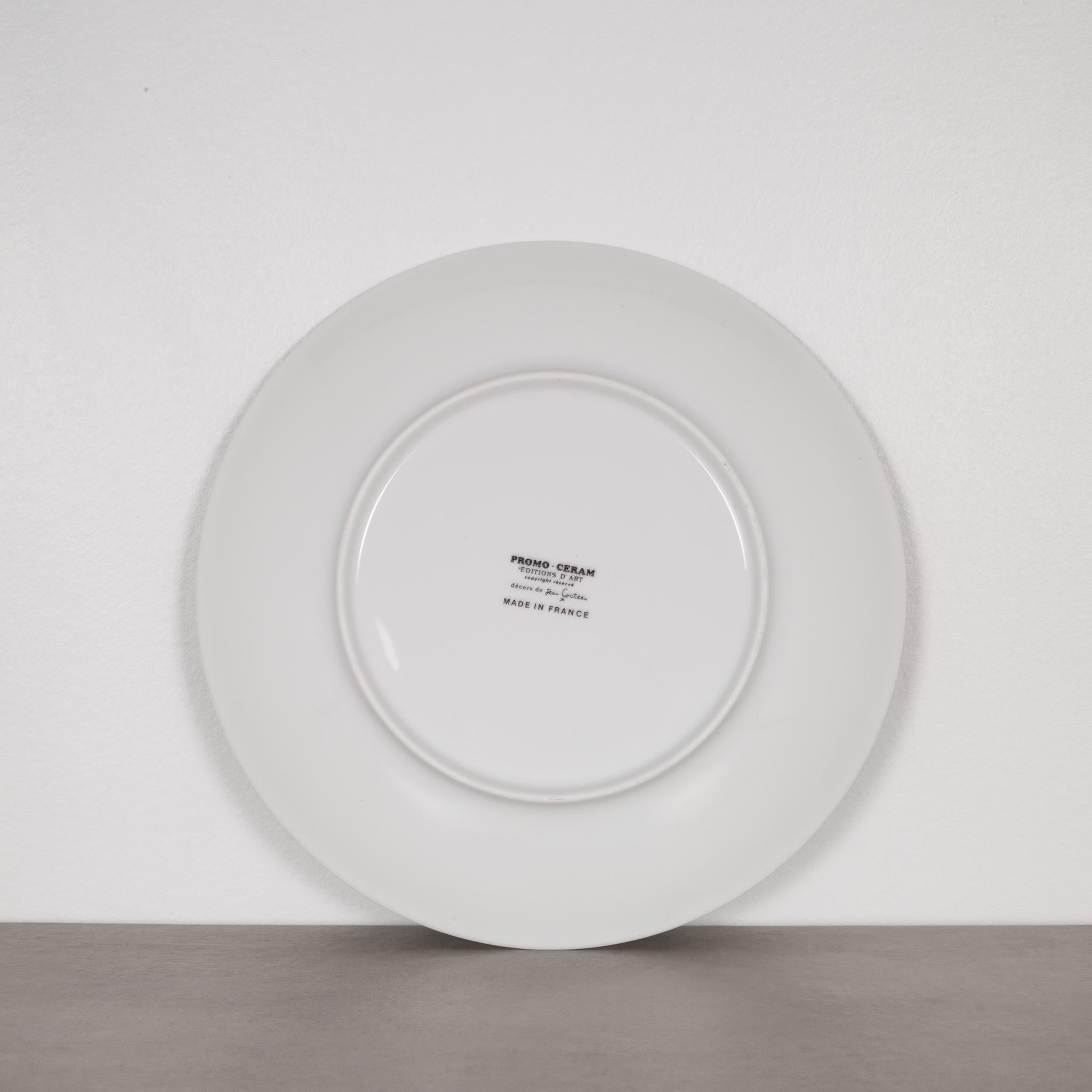Mid-Century Modern Jean Cocteau Promo-Ceram Midcentury Plates-Set of 4, circa 1950-1980