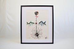 Jean Cocteau & Raymond Moretti, "L'équilibre" Lithographie encadrée signée par la main