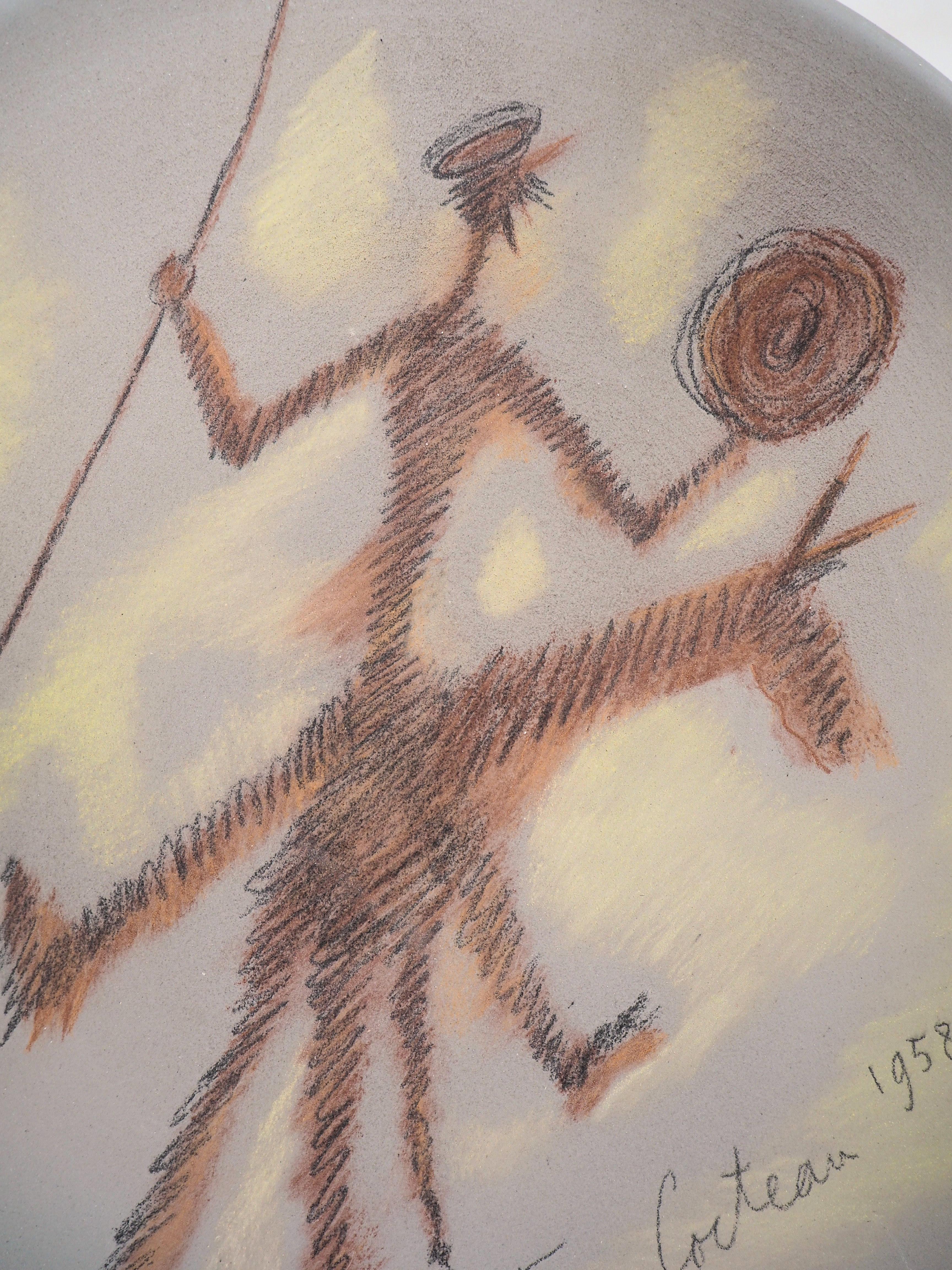 Don Quijote - Original signierte Keramik:: Zertifikat (Moderne), Sculpture, von Jean Cocteau
