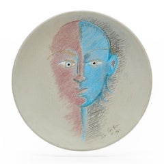 La Difficulté d'Être Ceramic Plate, Surrealist, Signed, Circa 1962