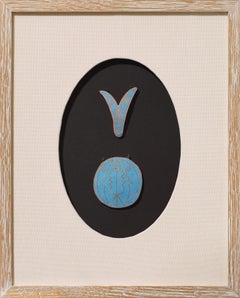 Pendentif original en céramique " Vé & Astrologie " Variante bleue 