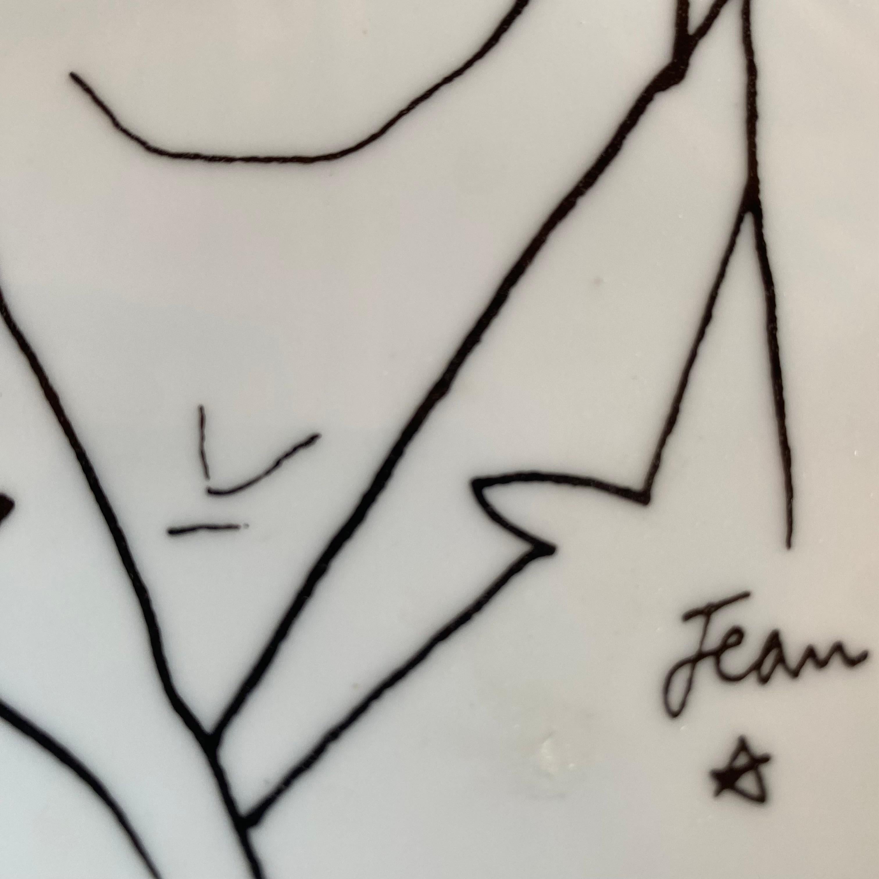 Mid-20th Century Jean Cocteau  Self-portrait  Plate For Sale