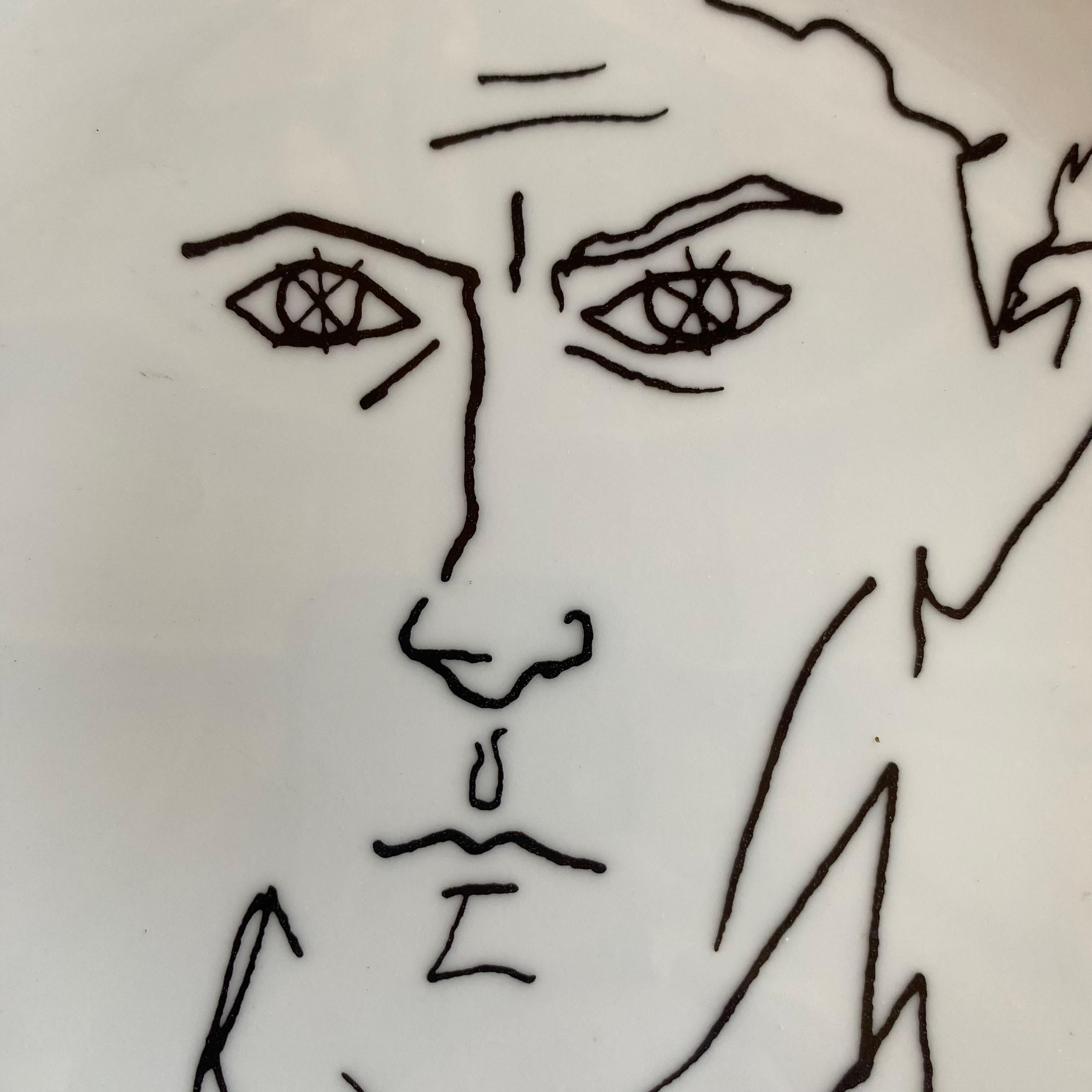 Ceramic Jean Cocteau  Self-portrait  Plate For Sale