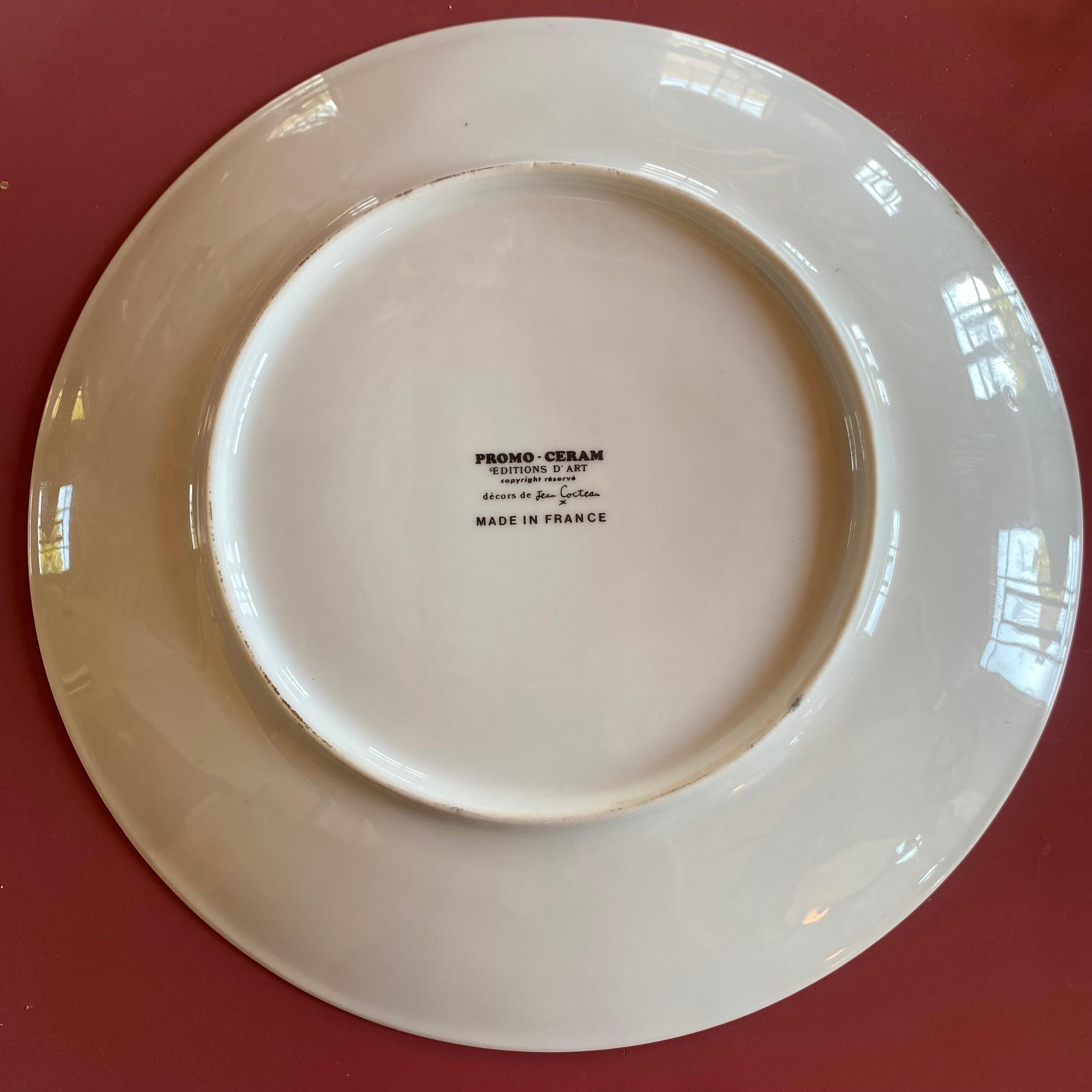Jean Cocteau  Self-portrait  Plate For Sale 1