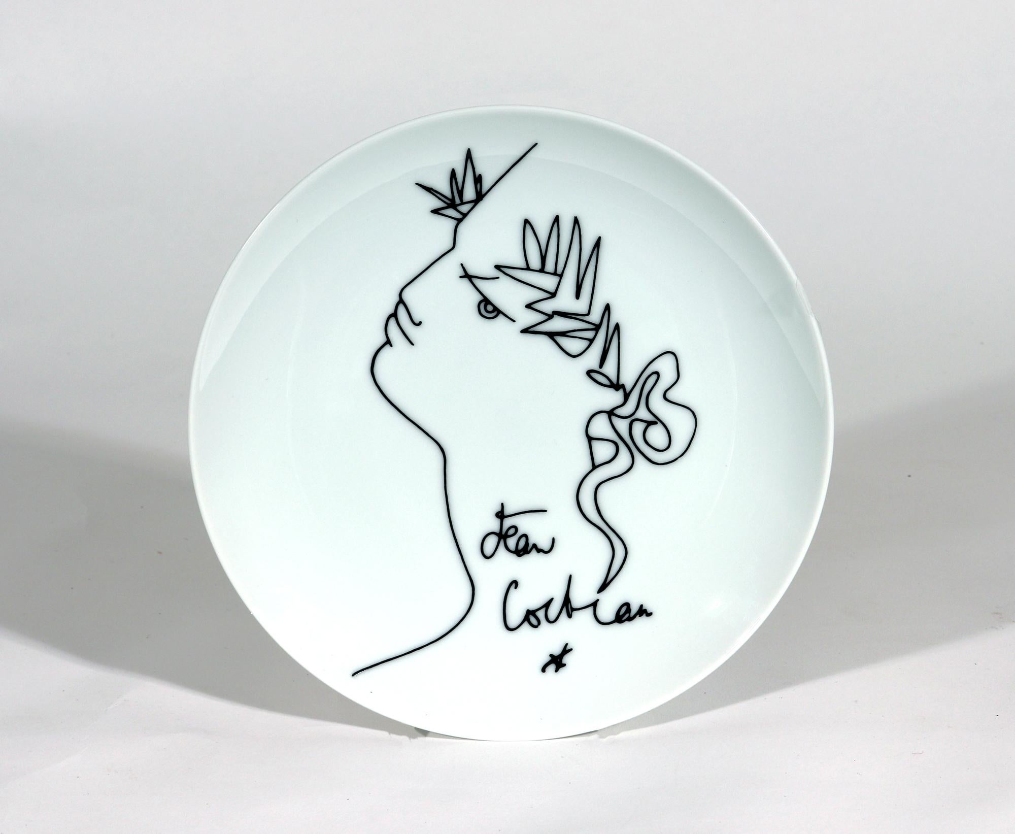 Jean Cocteau Set of Porcelain Plates, Limoges Porcelain In Good Condition In Downingtown, PA