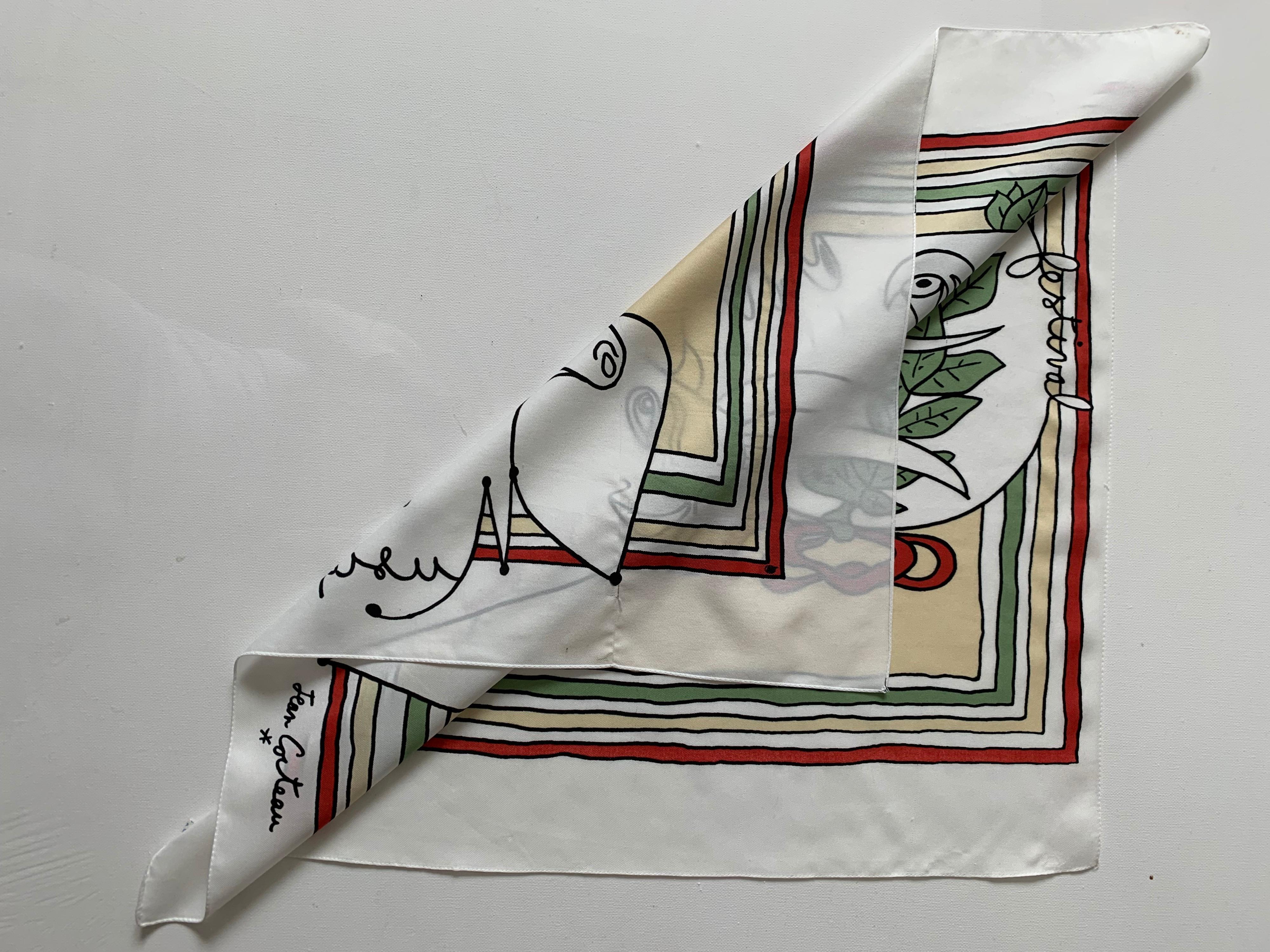 Women's Jean Cocteau Silk Scarf, France For Sale