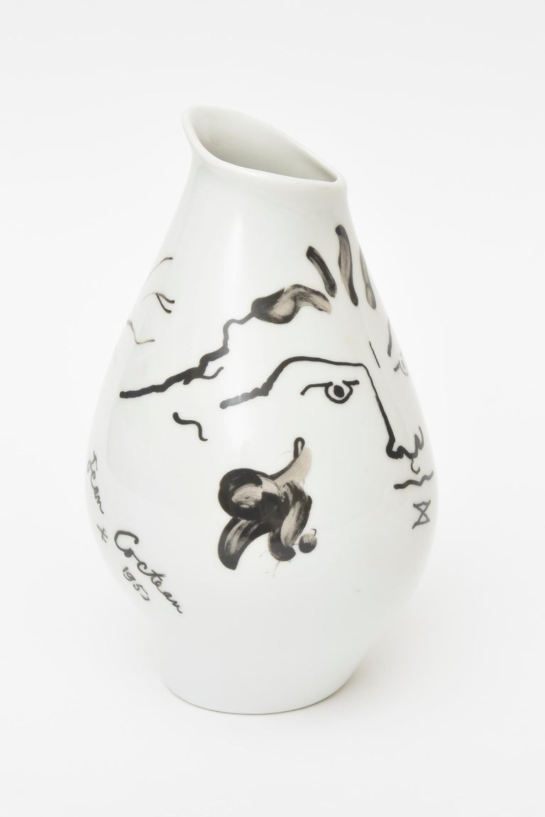 Jean Cocteau for Rosenthal Tetes Face Porcelain Hand Painted Vase