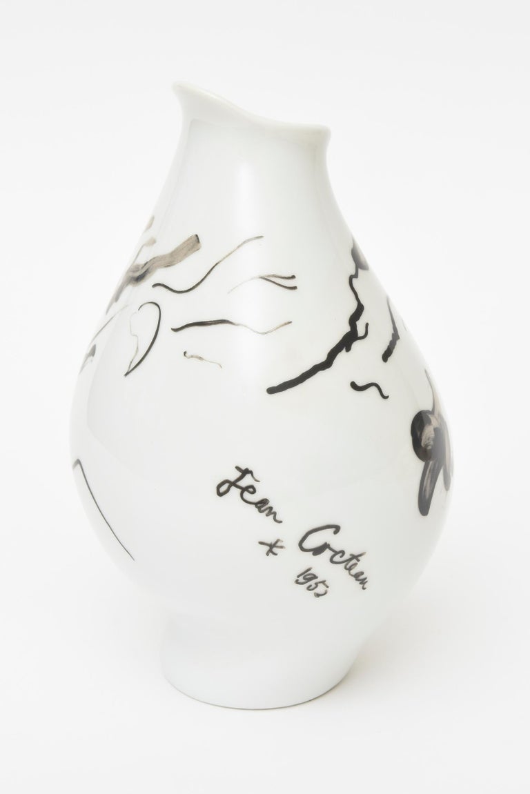 Jean Cocteau for Rosenthal Tetes Face Porcelain Hand Painted Vase