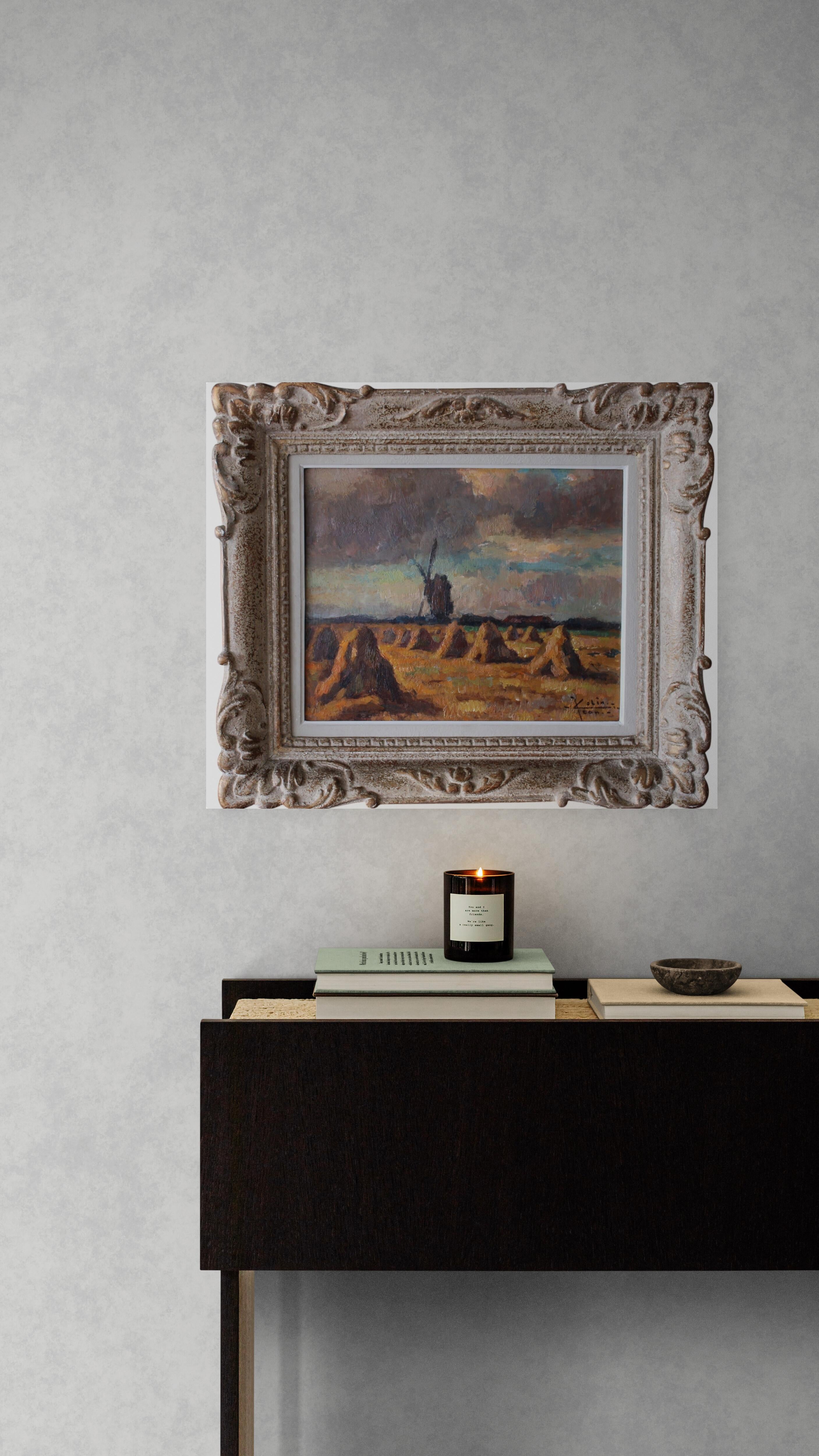 Antike stimmungsvolle postimpressionistische Landschaft Ölgemälde von Jean Colin im Angebot 3