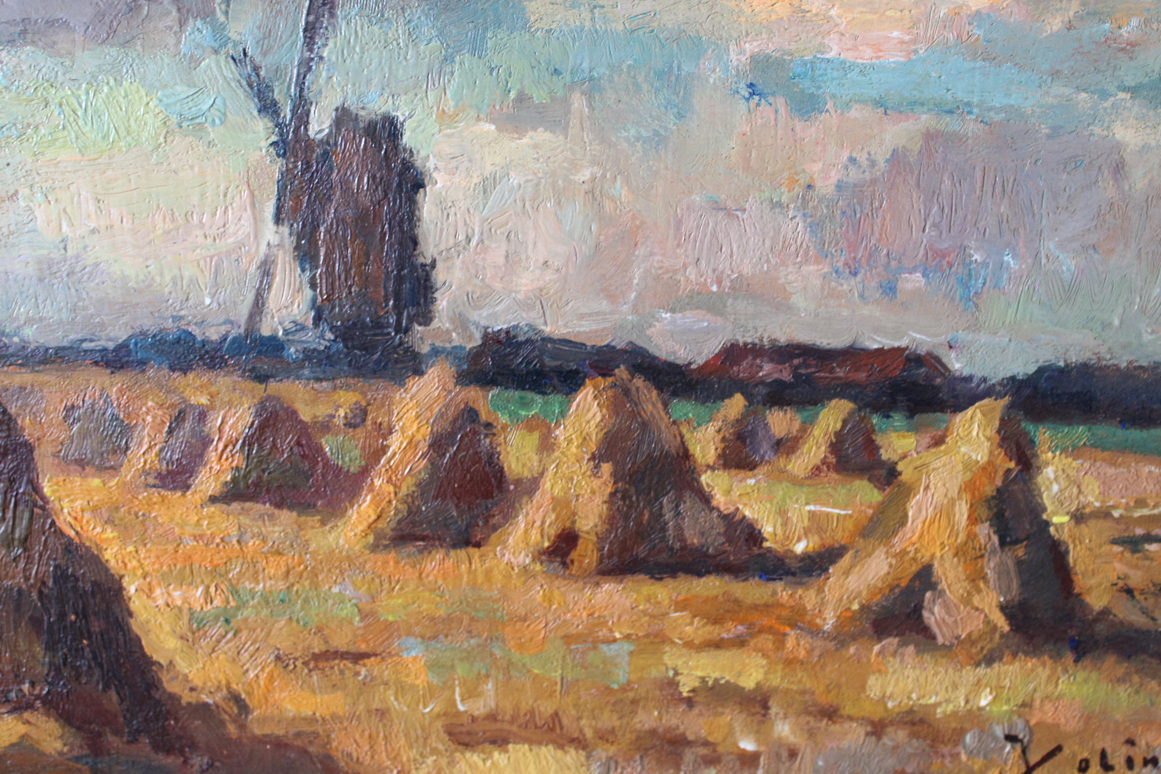 Antike stimmungsvolle postimpressionistische Landschaft Ölgemälde von Jean Colin im Angebot 9