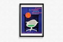 Cartel original de 1967 "2e Salon du Mobilier et de la Décoration" de Jean Colin