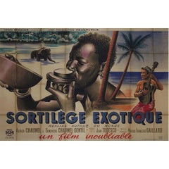 French cinema poster from 1942 by Jean Colin for "Sortilège exotique"
