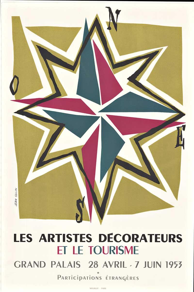 Jean Colin Abstract Print – Französisches Vintage-Poster „Les Artistes Decorateurs et le Tourisme“, Original