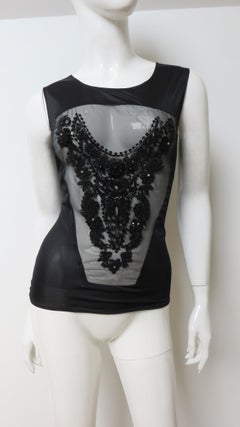 Jean Colonna New Beaded Sheer Panel Top 1990
