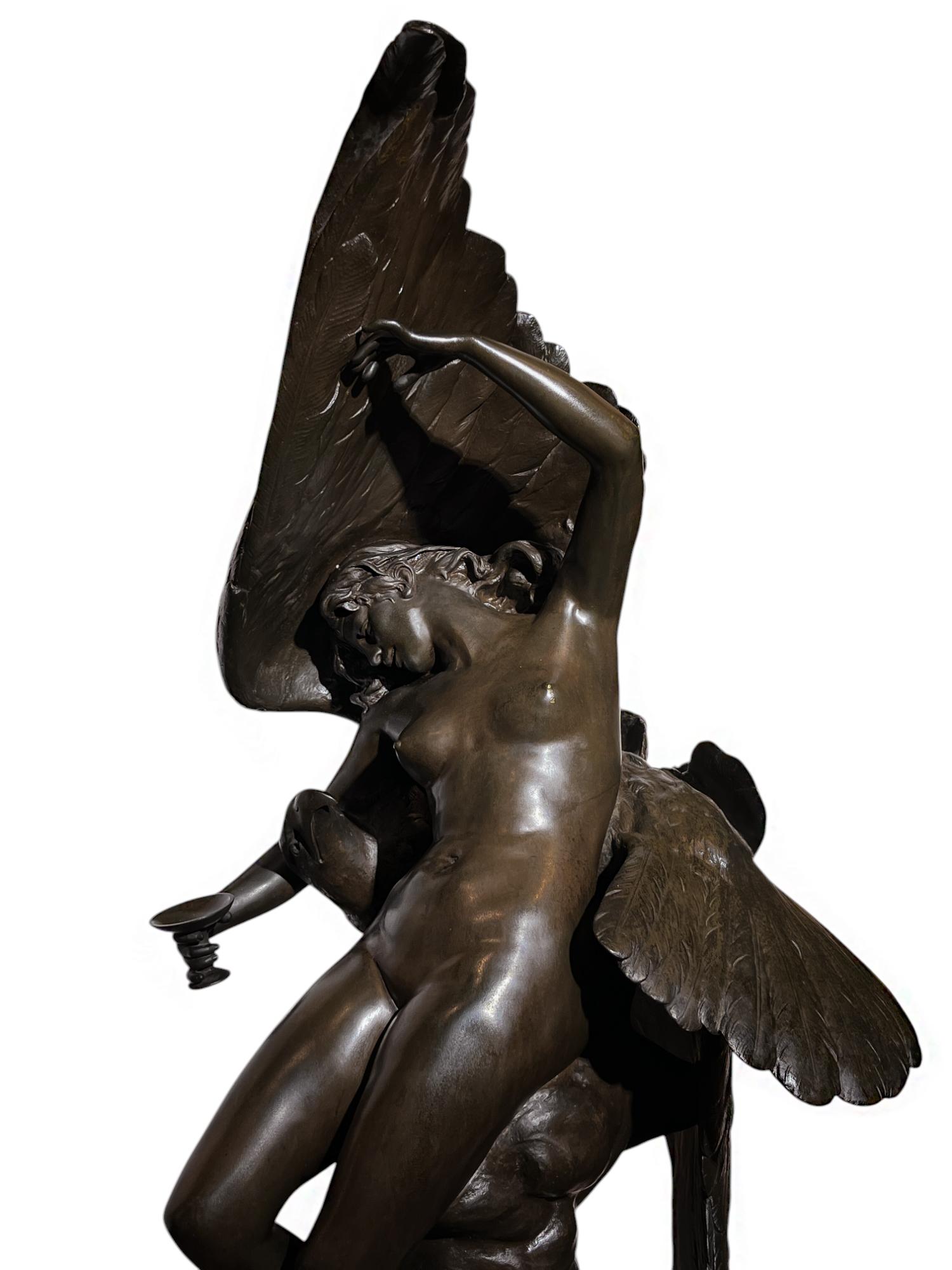 Jean Coulon - Estatua de bronce de Egina y Zeus en venta 9